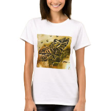 Camiseta de patinaje sobre lino blanco