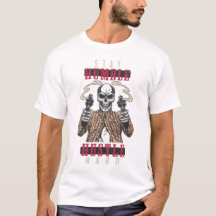Camiseta de patineta de esqueleto   Arte callejero