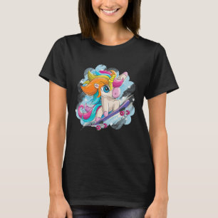 Camiseta de patineta para niñas y mujeres Unicorni