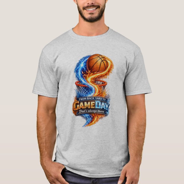 Camiseta De patio a día de partido Papá siempre está allí C (Anverso)