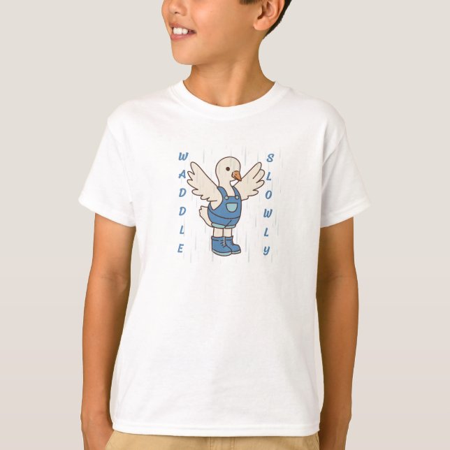 Camiseta de pato lindo que camina lentamente (Anverso)