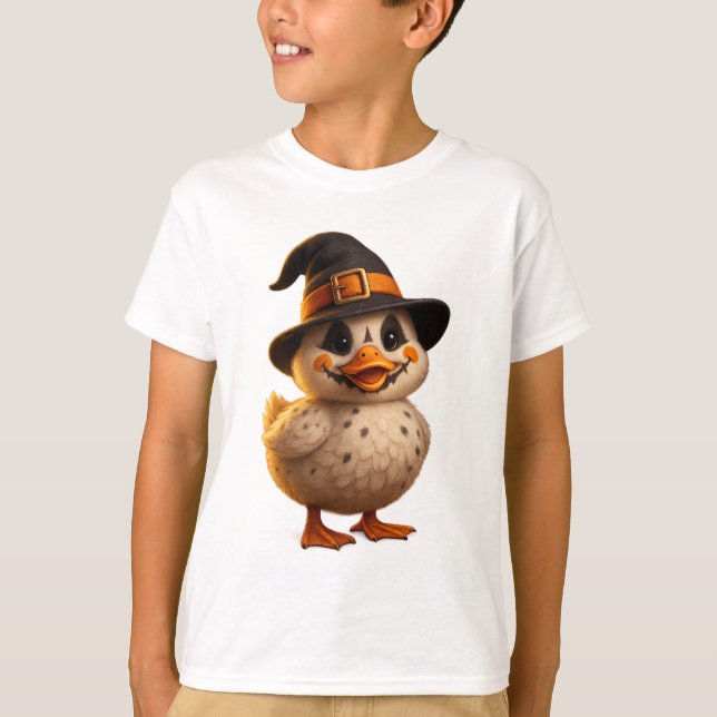 Camiseta de pato para brujas de Halloween para niñ (Anverso)