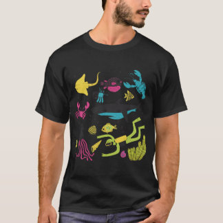 Camiseta de patrón de dibujos animados de aventura