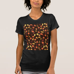 Camiseta de Patrón de Hojas de Otoño