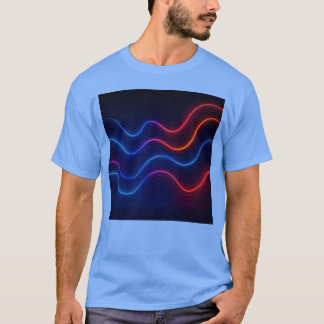 Camiseta de patrón de onda retro de neón para niño