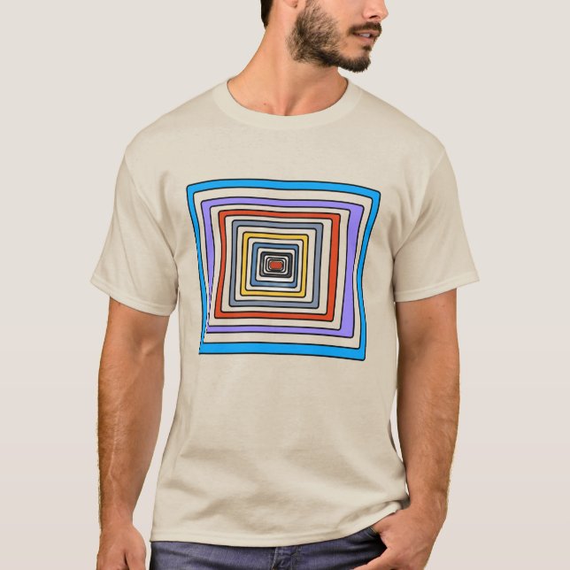 Camiseta de patrón geométrico cuadrado abstracto c (Anverso)