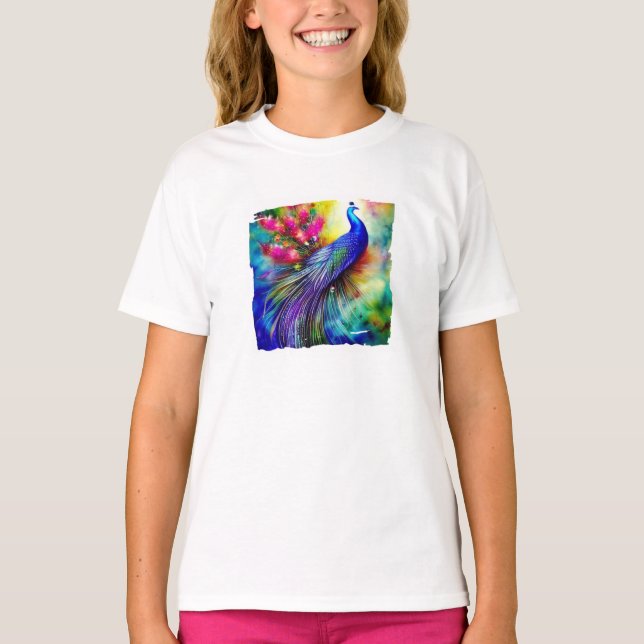 Camiseta de pavo real brillante (Anverso)