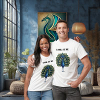 Camiseta de pavo real divertido Look At Me
