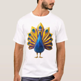 Camiseta de pavo real geométrica