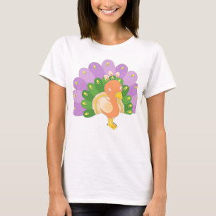 Camiseta de pavo real lindo 