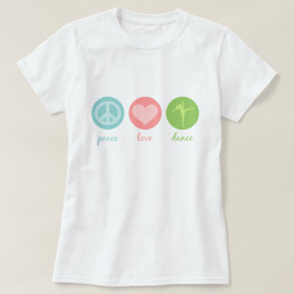Camiseta de paz, amor y danza