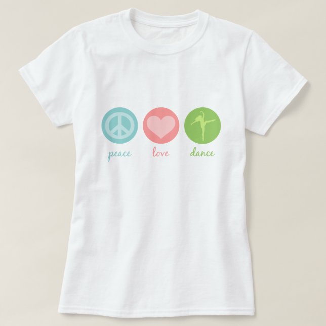 Camiseta de paz, amor y danza (Diseño del anverso)