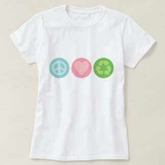 Camiseta de Paz, Amor y Reciclaje