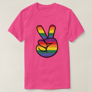 Camiseta de paz con bandera arco iris