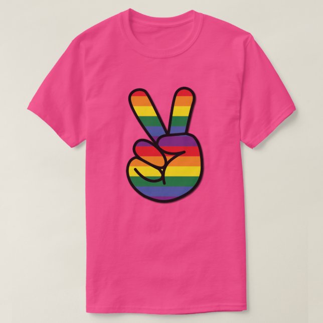 Camiseta de paz con bandera arco iris (Diseño del anverso)