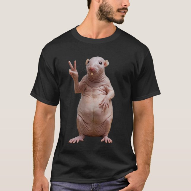 Camiseta de paz del Rótulo Nak*d Mole Rat (Anverso)