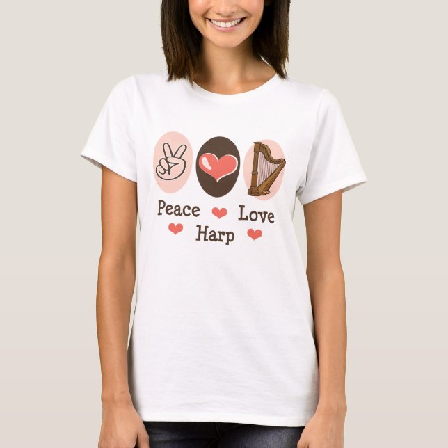 Camiseta de Peace Love Harp Ringer (Anverso)