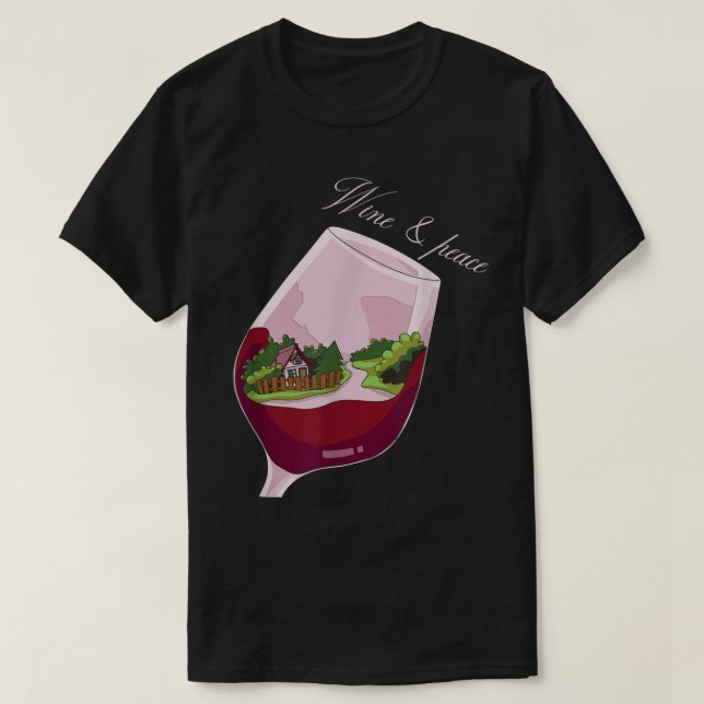 Camiseta de Peace Love Wine (Diseño del anverso)