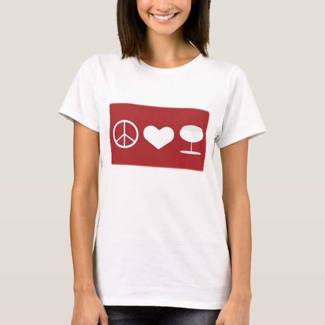 Camiseta de Peace Love Wine (Anverso)
