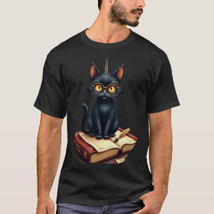 Camiseta de Pegatina de Gato Erudito de Academia O