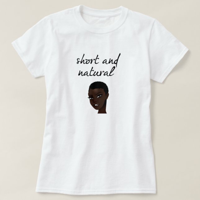 Camiseta de pelo corto y natural (Diseño del anverso)