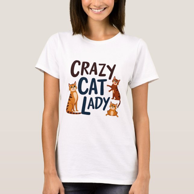 Camiseta de peluca y gato suave para mujeres (Anverso)