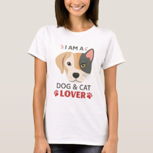 Camiseta de peluche de perro y gato para mujeres d