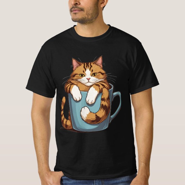 Camiseta de peluche y gato: diseño adorable e irre (Anverso)