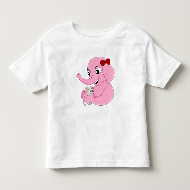 Camiseta de pequeño personalizado chica de elefant (Anverso)