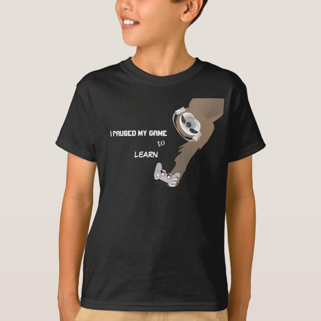 Camiseta de perezoso colgando que dice 'Pausé mi j (Anverso)