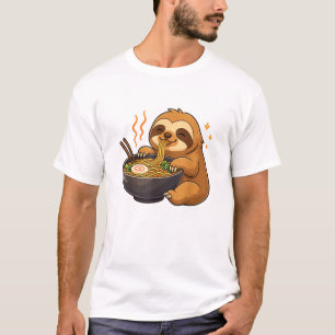 Camiseta de perezoso con fideos Ramen Kawaii Perez