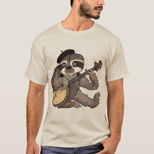 Camiseta de Perezoso Tocando Banjo – Tee de Música