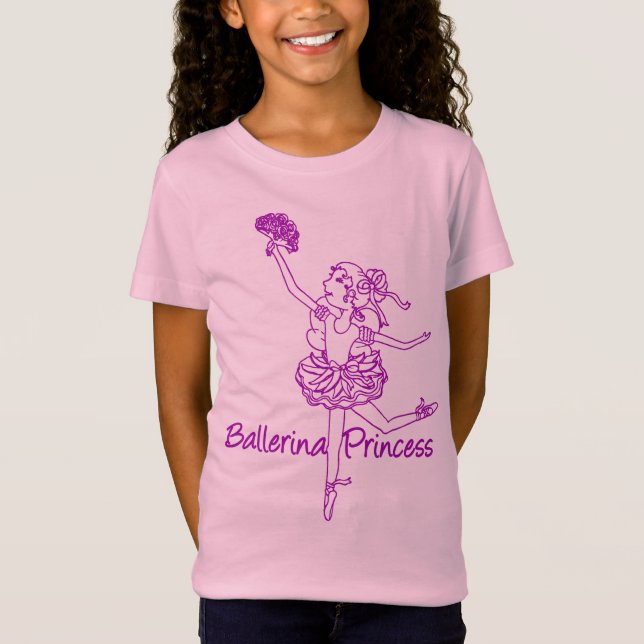 Camiseta de perfil rosa de Ballerina Princess (Anverso)