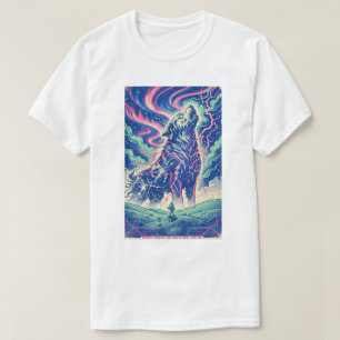 Camiseta de perro aullido cósmico