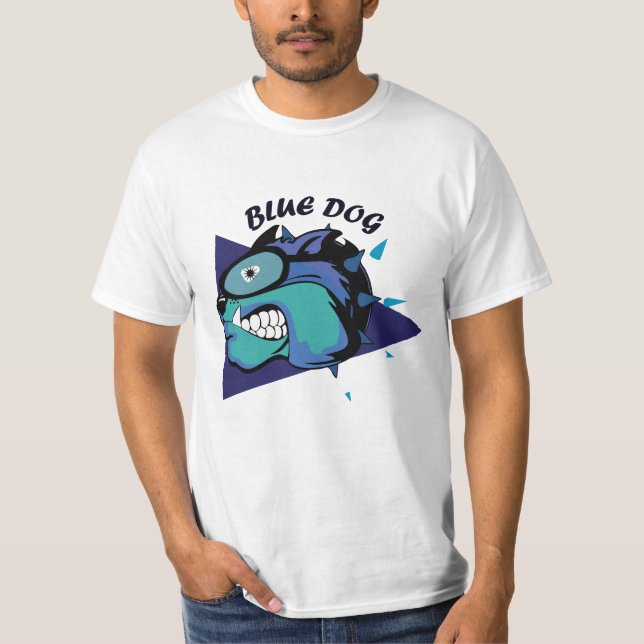Camiseta de perro azul (Anverso)