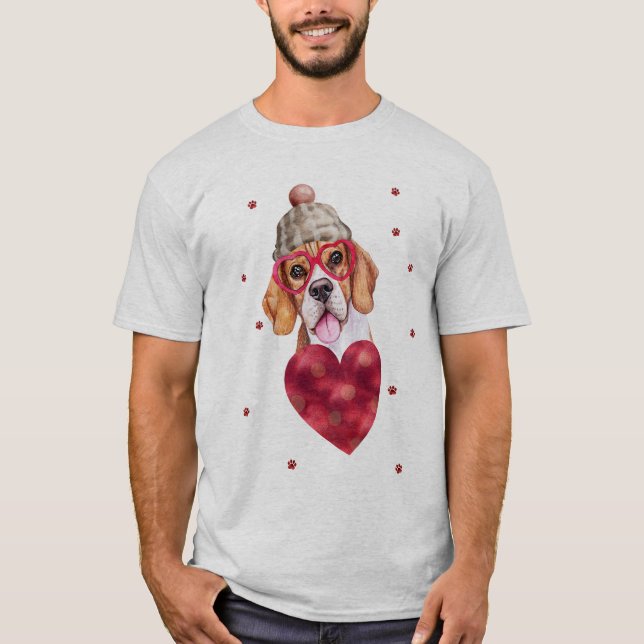 Camiseta de perro Beagle regalo del día de San Val (Anverso)