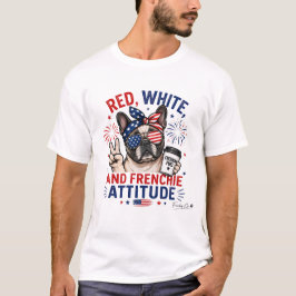 Camiseta de perro bulldog francés con actitud roja