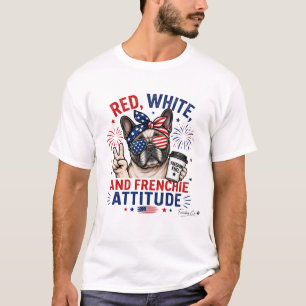 Camiseta de perro bulldog francés con actitud roja