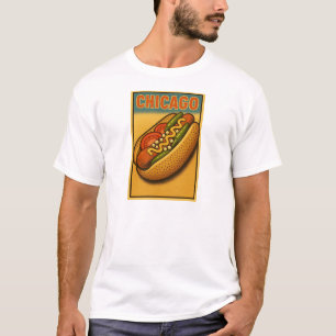 Camiseta de perro caliente Chicago Retro