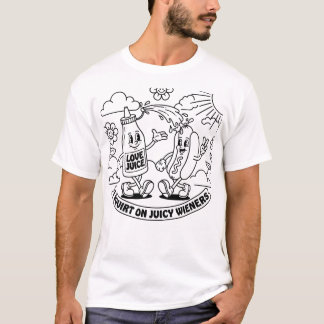 Camiseta de perro caliente con humor adulto retro