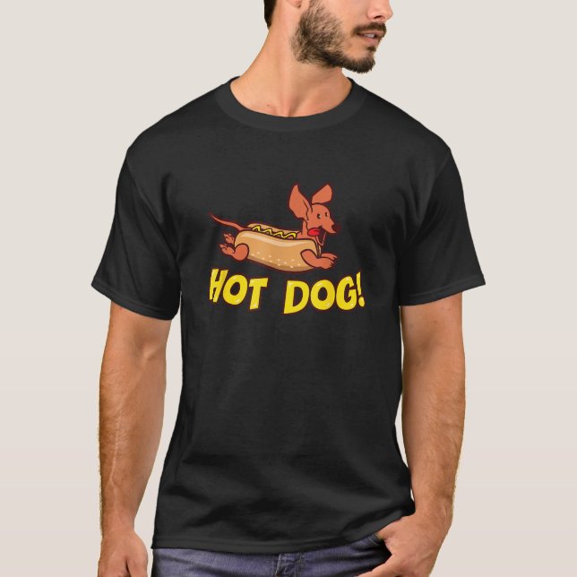 Camiseta de perro caliente de Dachshund para hombr (Anverso)