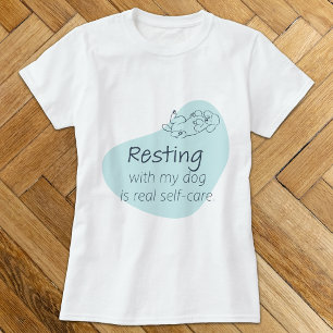 Camiseta de Perro Caniche Azul Hielo|Auto-Cuidado