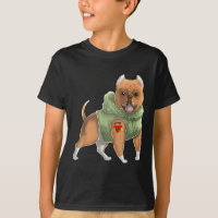 Camiseta de perro con tatuaje de Pitbull amo a mam