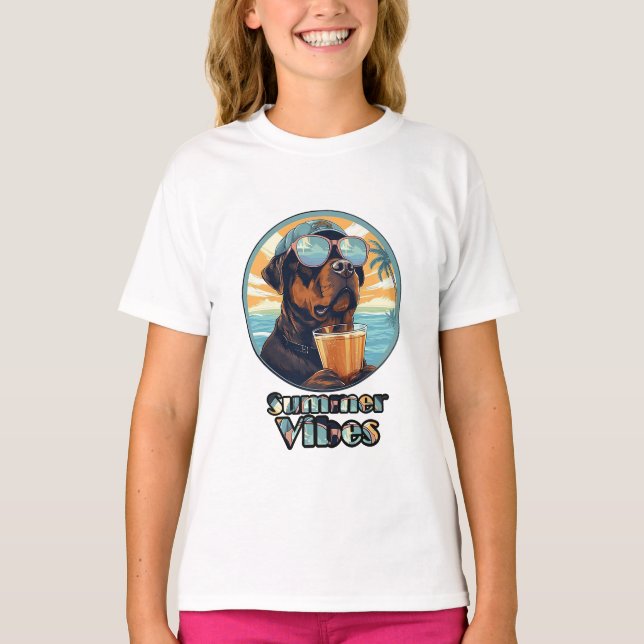 Camiseta de Perro con Vibraciones de Verano – Esta (Anverso)