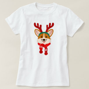 Camiseta de perro Corgi Feliz Navidad