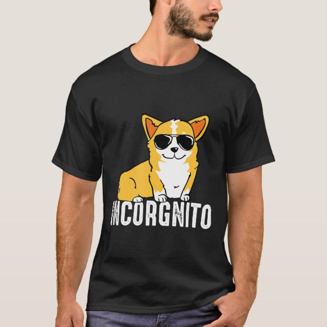 Camiseta de perro Corgi Incorgnito (Anverso)