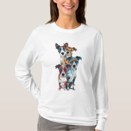 Camiseta de perro de arte popular colorida
