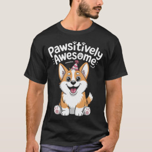 Camiseta de perro de cumpleaños Corgi Pawsitivamen