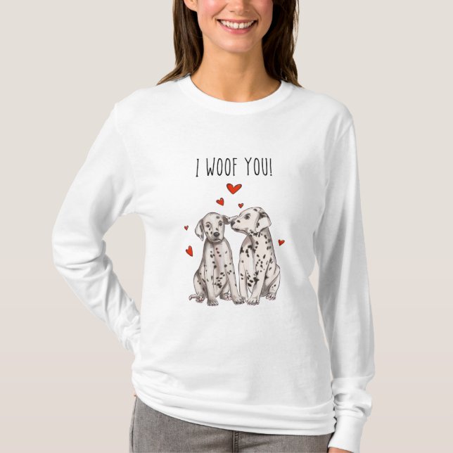 Camiseta de perro de dalmación de San Valentín (Anverso)
