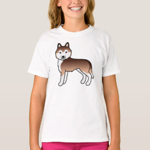 Camiseta de perro de dibujos animados lindo Husky 